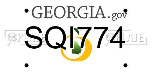SQI774 Georgia License Plate