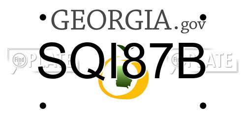 SQI87B Georgia License Plate