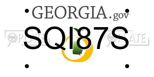 SQI87S Georgia License Plate