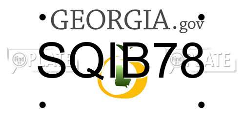 SQIB78 Georgia License Plate