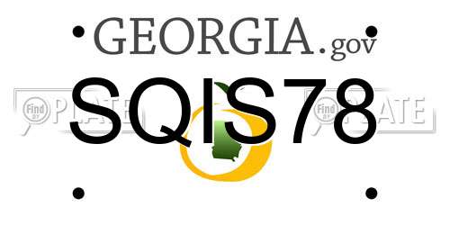 SQIS78 Georgia License Plate