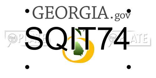 SQIT74 Georgia License Plate
