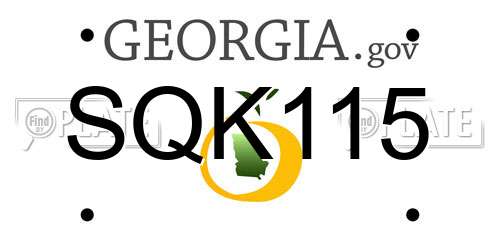 SQK115 Georgia License Plate
