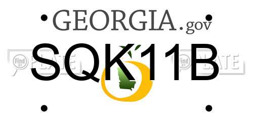 SQK11B Georgia License Plate