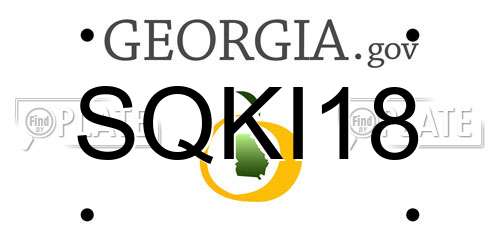SQKI18 Georgia License Plate
