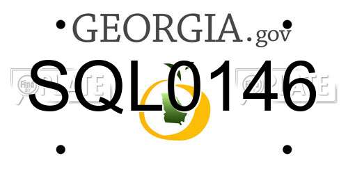 SQL0146 Georgia License Plate