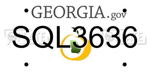 SQL3636 Georgia License Plate