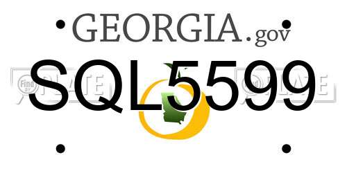 SQL5599 Georgia License Plate