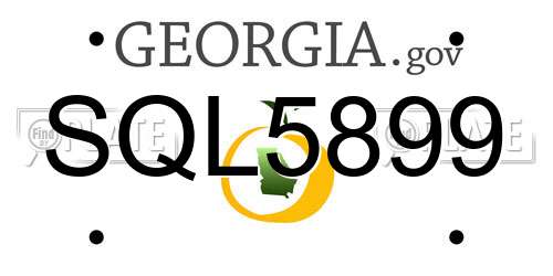 SQL5899 Georgia License Plate
