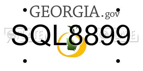 SQL8899 Georgia License Plate