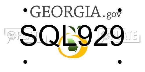 SQL929 Georgia License Plate