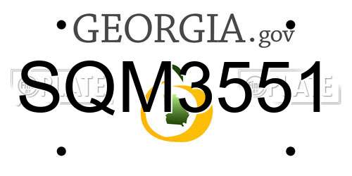 SQM3551 Georgia License Plate