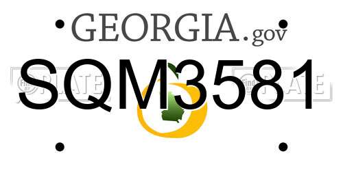 SQM3581 Georgia License Plate