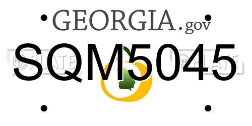 SQM5045 Georgia License Plate