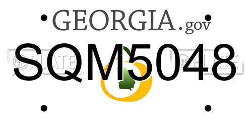 SQM5048 Georgia License Plate