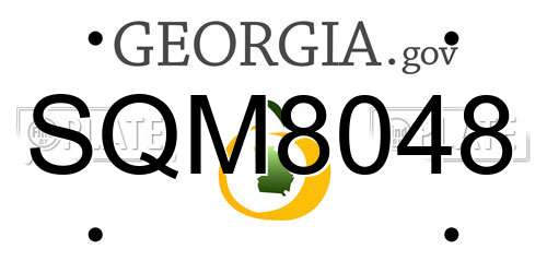 SQM8048 Georgia License Plate