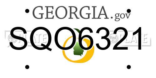 SQO6321 Georgia License Plate