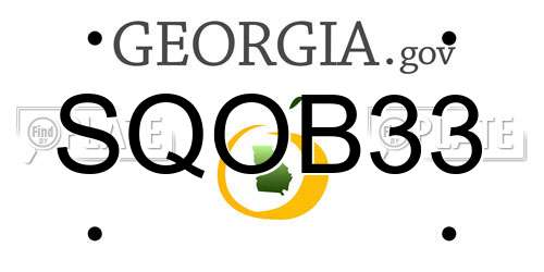 SQOB33 Georgia License Plate