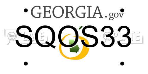 SQOS33 Georgia License Plate