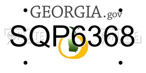 SQP6368 Georgia License Plate
