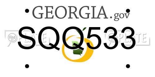 SQQ533 Georgia License Plate