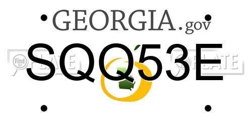 SQQ53E Georgia License Plate