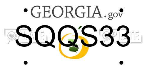 SQQS33 Georgia License Plate