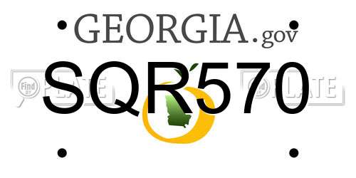 SQR570 Georgia License Plate