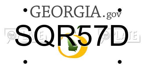 SQR57D Georgia License Plate