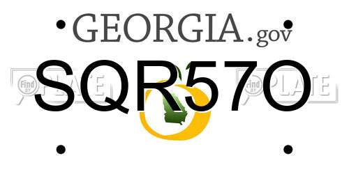 SQR57O Georgia License Plate