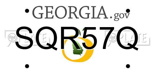 SQR57Q Georgia License Plate