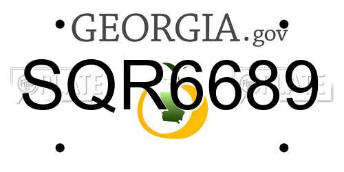 SQR6689 Georgia License Plate
