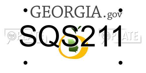 SQS211 Georgia License Plate