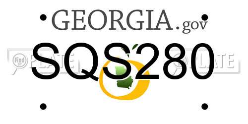 SQS280 Georgia License Plate