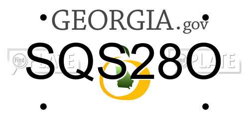 SQS28O Georgia License Plate