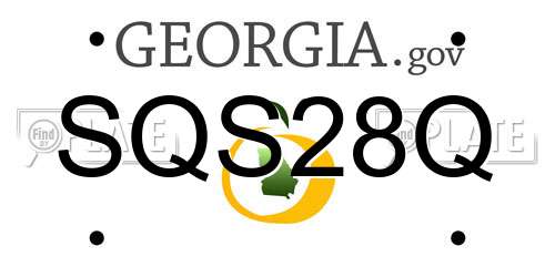 SQS28Q Georgia License Plate