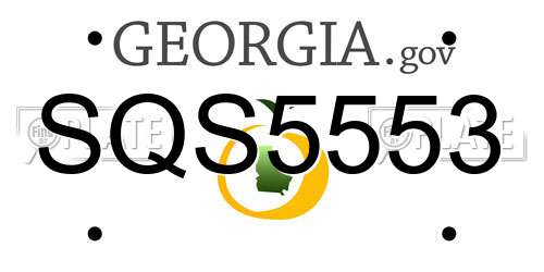 SQS5553 Georgia License Plate