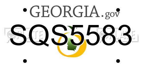 SQS5583 Georgia License Plate