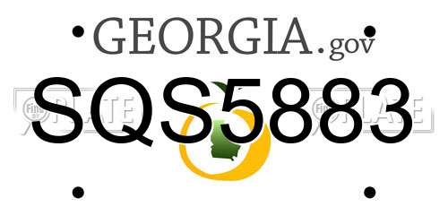 SQS5883 Georgia License Plate