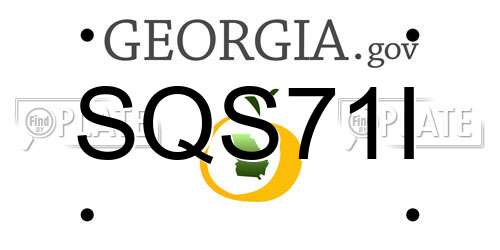SQS71I Georgia License Plate