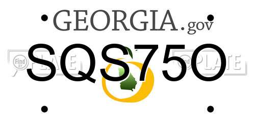 SQS75O Georgia License Plate