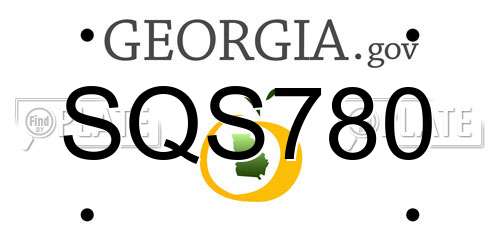 SQS780 Georgia License Plate