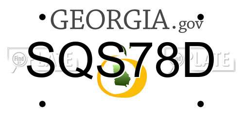 SQS78D Georgia License Plate