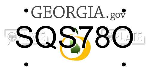 SQS78O Georgia License Plate