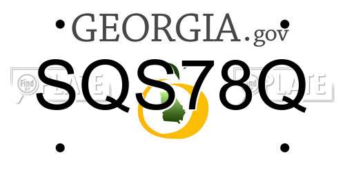 SQS78Q Georgia License Plate
