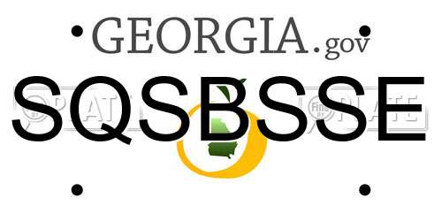 SQSBSSE Georgia License Plate