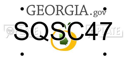 SQSC47 Georgia License Plate