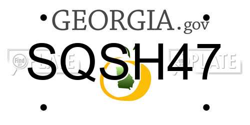 SQSH47 Georgia License Plate