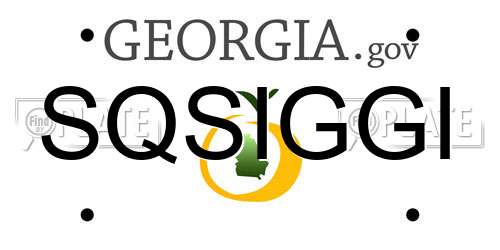 SQSIGGI Georgia License Plate