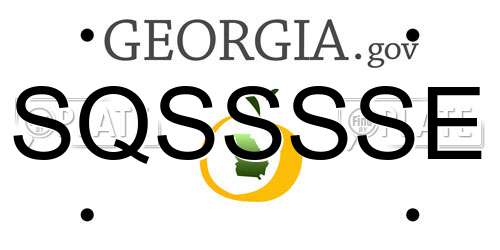 SQSSSSE Georgia License Plate